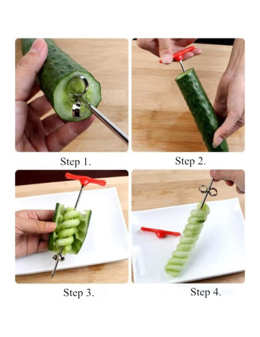 Cuchillo Espiral MEETCUTE de Acero Inoxidable 16.5 cm