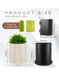 Contenedor Basura Perro Jingmore 13L con Dispensador Blanco 2