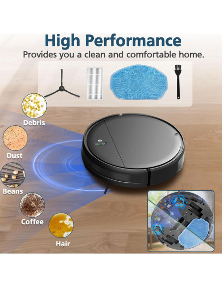 Kits de Repuesto Lacvik para Aspiradora Robot BR150/BR151 - 6 Filtros HEPA, 5 Paños de Mopa, 10 Cepillos Laterales Kits de Repuesto Lacvik para Aspiradora Robot BR150/BR151 - 6 Filtros HEPA, 5 Paños de Mopa, 10 Cepillos Laterales