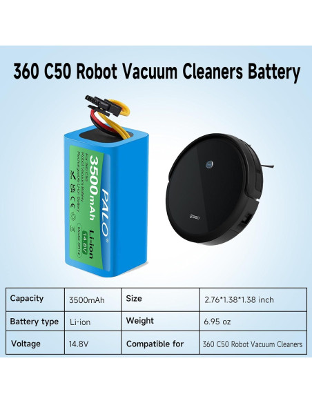 Batería de Litio 14.8V 3500mAh para Aspiradora Robot 360 C50