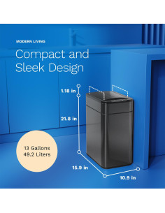 Bote de Basura Automático hOmeLabs 49L Acero Inoxidable 2