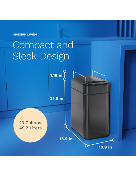Bote de Basura Automático hOmeLabs 49L Acero Inoxidable