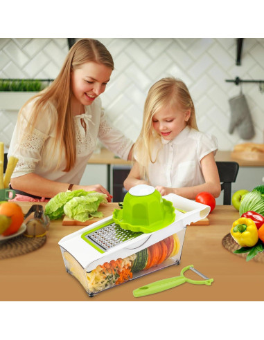 Rallador de Queso ADODU con Contenedor y 5 Cuchillas