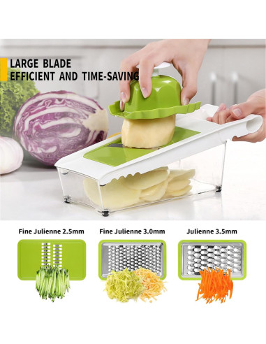 Rallador de Queso ADODU con Contenedor y 5 Cuchillas