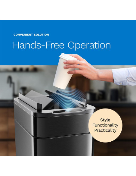 Bote de Basura Automático hOmeLabs 49L Acero Inoxidable