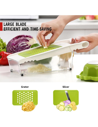 Rallador de Queso ADODU con Contenedor y 5 Cuchillas