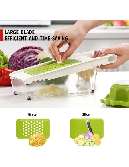Rallador de Queso ADODU con Contenedor y 5 Cuchillas