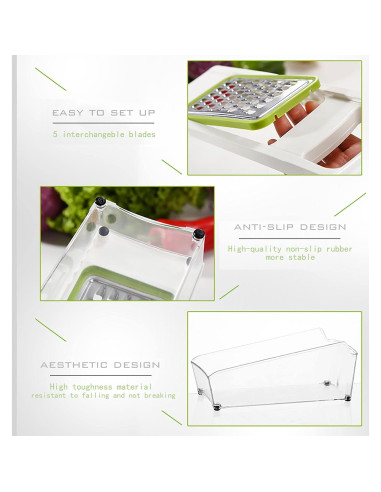 Rallador de Queso ADODU con Contenedor y 5 Cuchillas