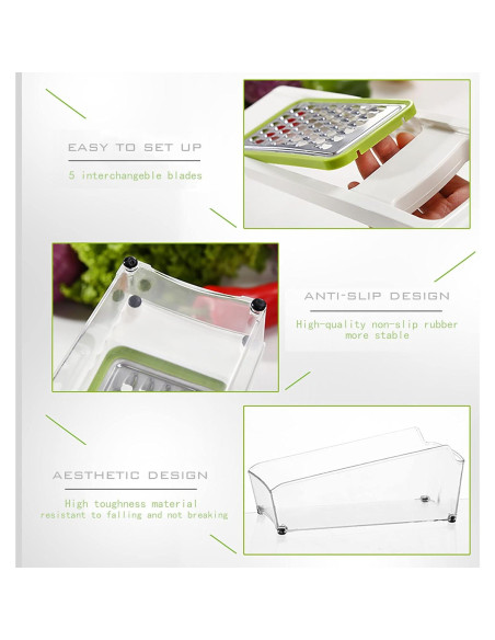 Rallador de Queso ADODU con Contenedor y 5 Cuchillas