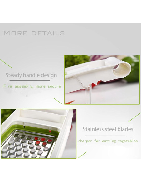 Rallador de Queso ADODU con Contenedor y 5 Cuchillas