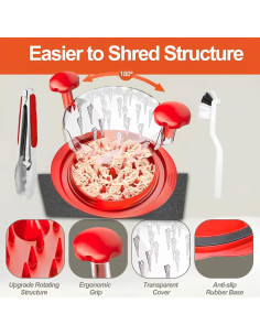 Desmenuzadora de Pollo Genérico 0.49kg con Cepillo y Pinzas 2