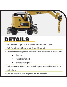 Excavadora sobre Ruedas Caterpillar M323F 1:87 con Herramientas 2
