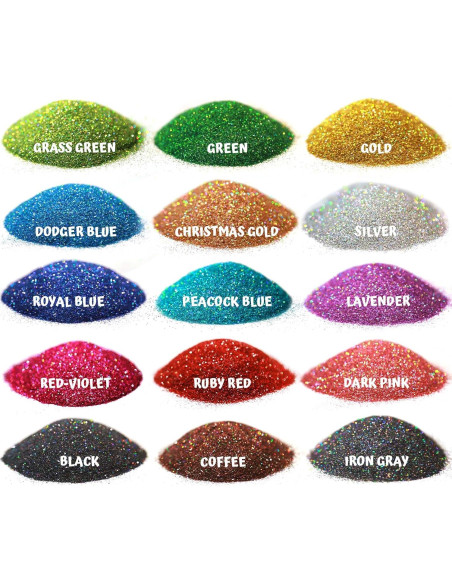 Purpurina Holográfica Fina LEOBRO 15 Colores 10g para Manualidades