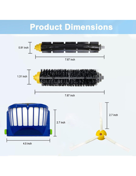 Repuestos iRobot Roomba 600/500 - 3 Cepillos + 10 Filtros