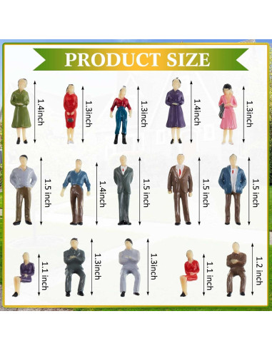 Figuras Miniatura Juexica 80 Pcs 1:50 para Maquetas