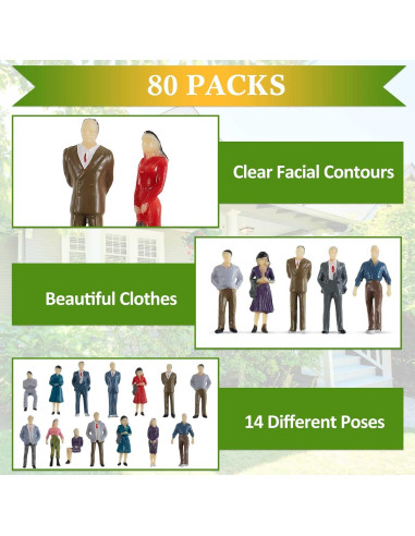 Figuras Miniatura Juexica 80 Pcs 1:50 para Maquetas