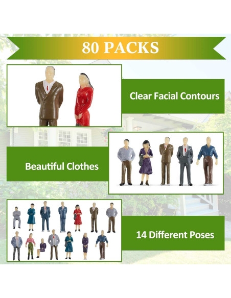 Figuras Miniatura Juexica 80 Pcs 1:50 para Maquetas