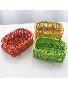 Cestas de Mimbre HODAKJUE 3PCS Rectangulares Coloridas 2