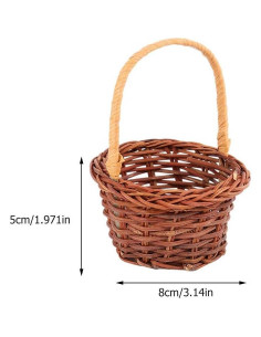 Cestas Miniatura TOYANDONA 2pcs Ratan 8x5cm Estilo Rústico 2