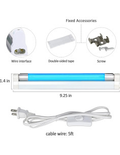 Lámpara Desinfectante UV Coospider 6W Libre de Ozono 23.5cm 2