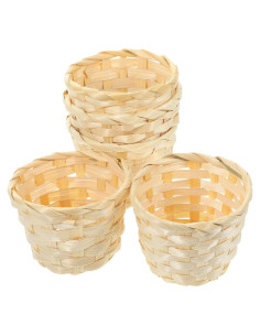 Mini Cestas de Mimbre DOITOOL 5 Piezas 7.5x6cm Bambú