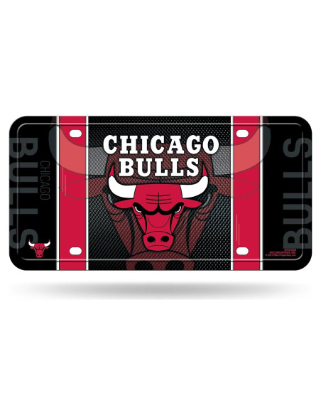 Placa de Licencia Metálica Rico Industries Chicago Bulls 15x30cm