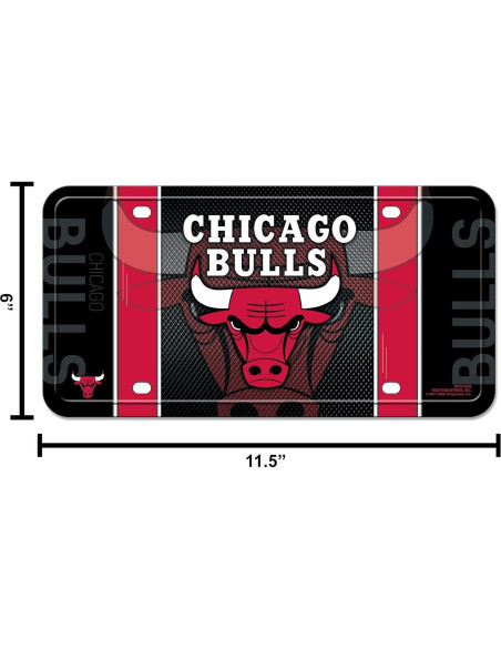 Placa de Licencia Metálica Rico Industries Chicago Bulls 15x30cm