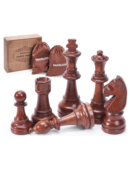 Juego de Ajedrez de Madera Vamslove 32 Piezas Estilo Staunton