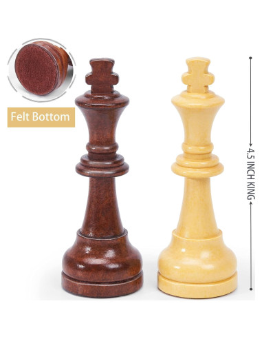 Juego de Ajedrez de Madera Vamslove 32 Piezas Estilo Staunton