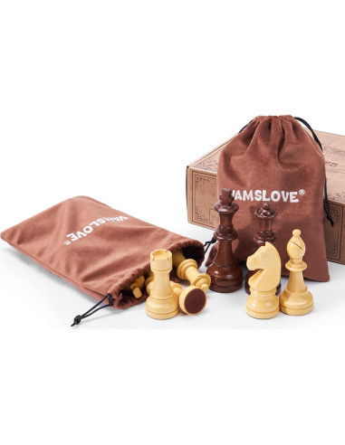 Juego de Ajedrez de Madera Vamslove 32 Piezas Estilo Staunton