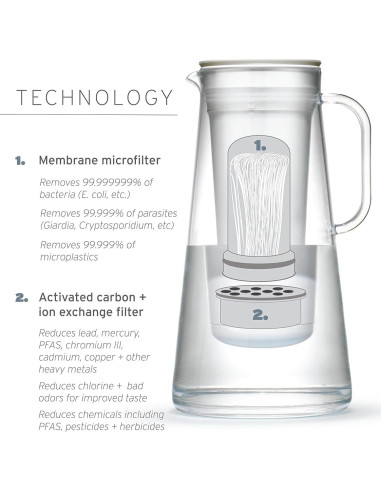 Jarra filtradora LifeStraw Home 10 tazas Wisteria libre BPA