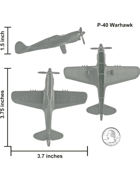 Aviones de Combate TimMee WWII 9pzas Gris 1:100