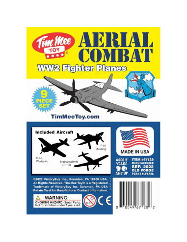 Aviones de Combate TimMee WWII 9pzas Gris 1:100