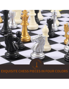 Juego de Ajedrez para 4 Jugadores Jyquorp Tablero Doble Cara 2