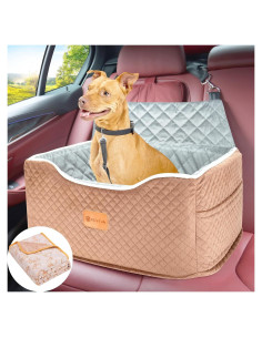 Asiento Elevado para Perros Medianos AlfaTok Marrón 61.8x36.4 cm
