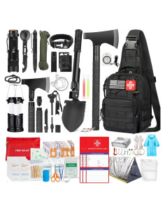 Kit de Supervivencia RIKOJUXI 262 Piezas con Primeros Auxilios