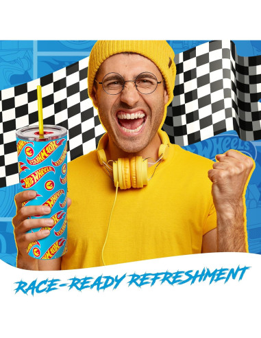 Vaso Aislado Dragon Glassware Hot Wheels 710 ml con Pajilla