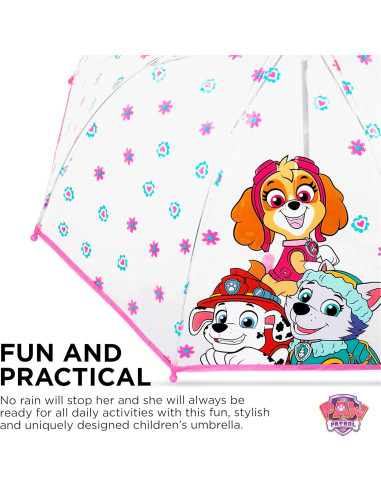 Paraguas Transparente Disney Frozen Paw Patrol 63.5 cm
