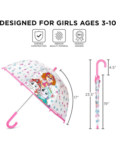 Paraguas Transparente Disney Frozen Paw Patrol 63.5 cm