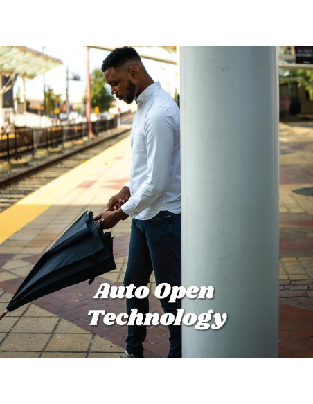 Paraguas Automático Totes de Madera 121 cm Resistente