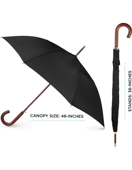 Paraguas Automático Totes de Madera 121 cm Resistente