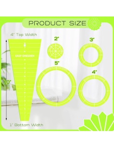 5 Plantillas de Acrílico para Quilting Kigley - 10 y 5 Pulgadas 2