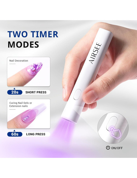 Luz UV Mini AIRSEE para Uñas de Gel Portátil Blanca