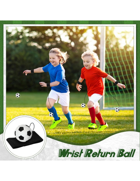 Jerify 30 Pcs Bola de Retorno de Muñeca Fútbol Ajustable