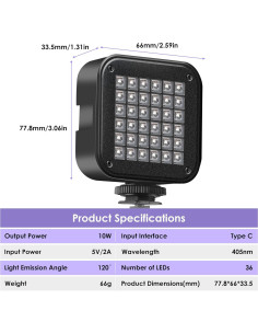 Luz de Curado UV Aiffoto 405nm para Resina 3D Portátil 2