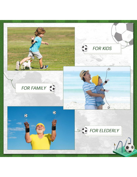 Jerify 30 Pcs Bola de Retorno de Muñeca Fútbol Ajustable