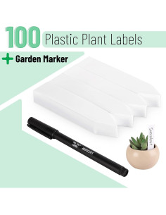 Etiquetas para Plantas Mr. Pen 100 Pcs 10.16 cm Blancas 2