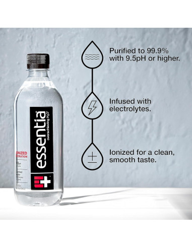 Agua Alcalina Essentia 12 Botellas 354 ml pH 9.5