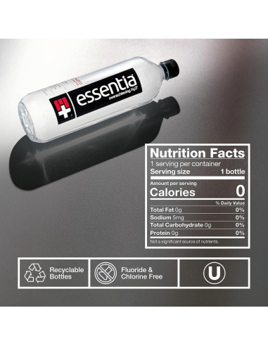 Agua Alcalina Essentia 12 Botellas 354 ml pH 9.5