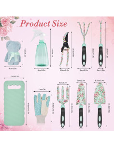 Juego de Herramientas de Jardín Carsolt 11 Pcs Floral 2